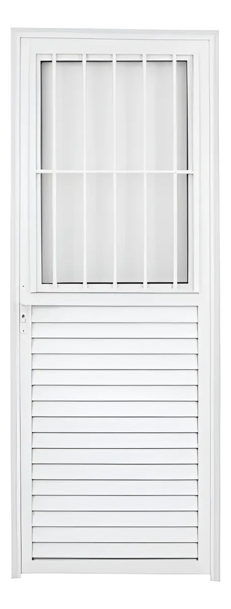 Porta Aço 1/2 Pintada Branca C/Vidros